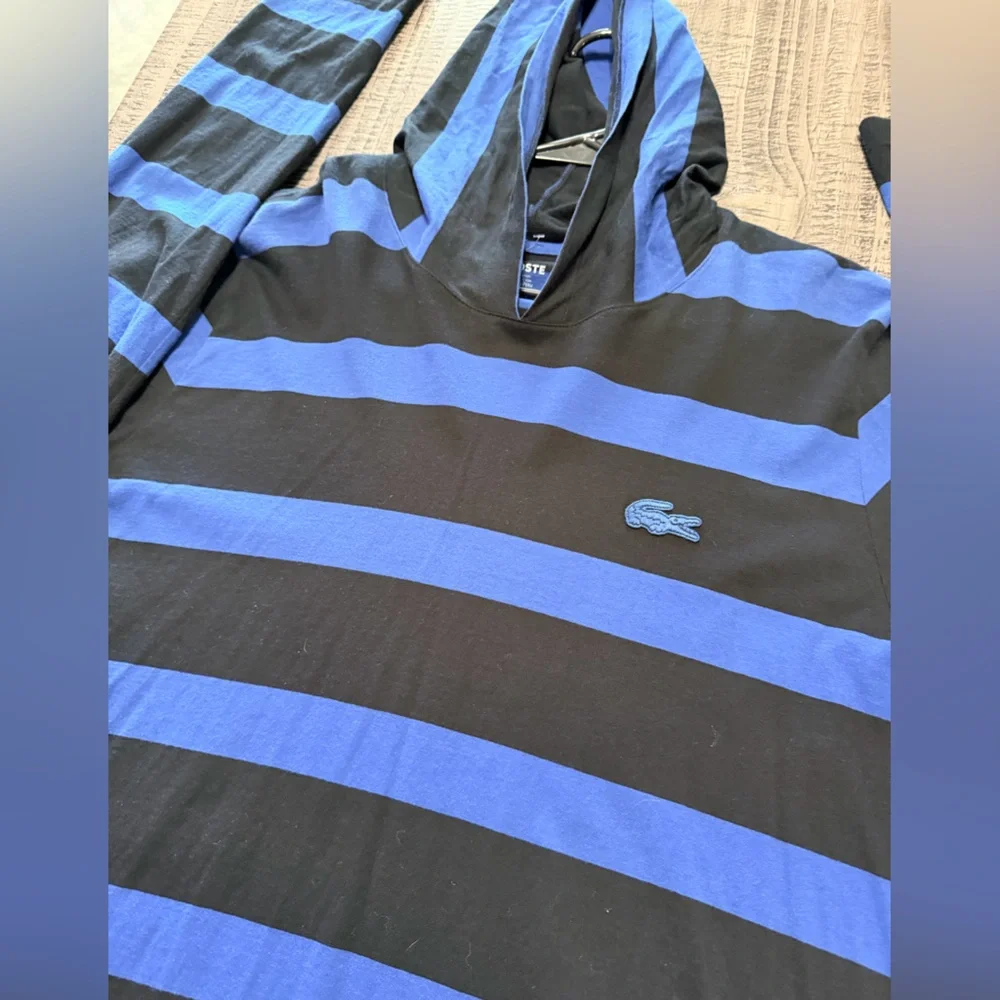 Lacoste Black and Blue Striped Polo Dress - Picture 2 of 7